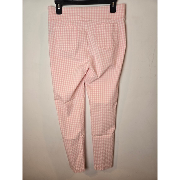 J. McLaughlin Pink Gingham Check Capri Pants Womens Size 10 Cropped Slim Fit - Picture 4 of 5